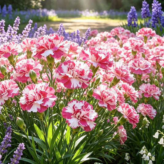 Pink & White Marbled Carnation Seeds