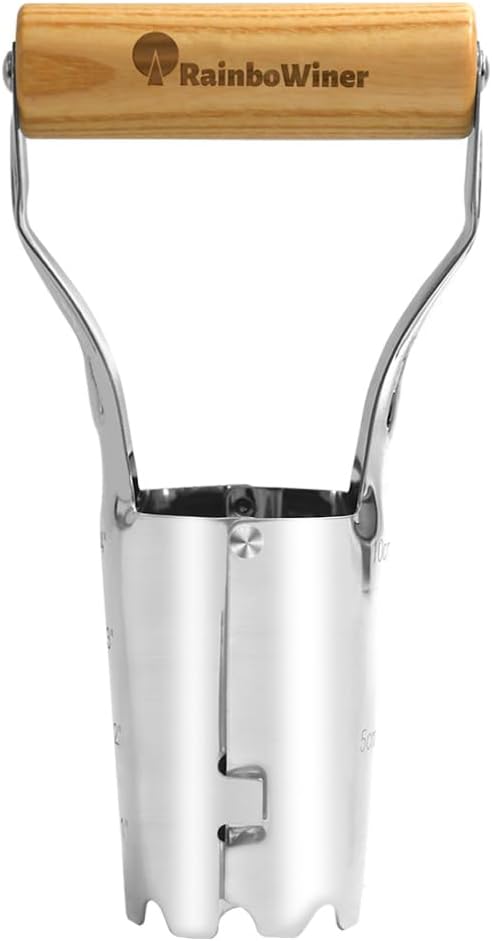 Bulb Planter Garden Tool with 4" Depth Measurment - Ideal for Planting Bulbs Tulips, Daffodils, Dahlias, Garlics - Perfect for Digging Holes, Soil Release, Transplanting