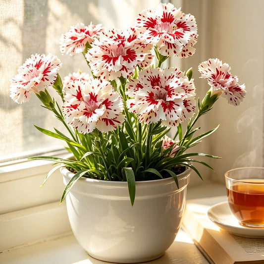 Red Splatter White Dianthus Seeds