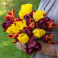 Burgundy Sun Bouquet Collection Tulip Bulbs Blooms Species Growing Bonsai Roots Rhizomes Corms Tubers Potted Planting Reblooming Fragrant Garden Flower Seeds Plant